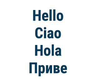 Hello Ciao Hola      