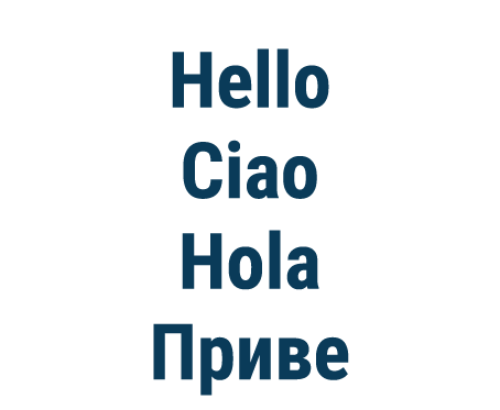 Hello Ciao Hola      