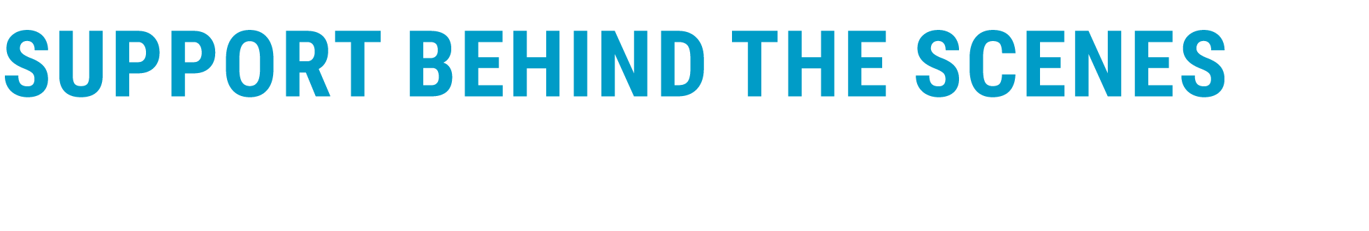 Support behind the Scenes